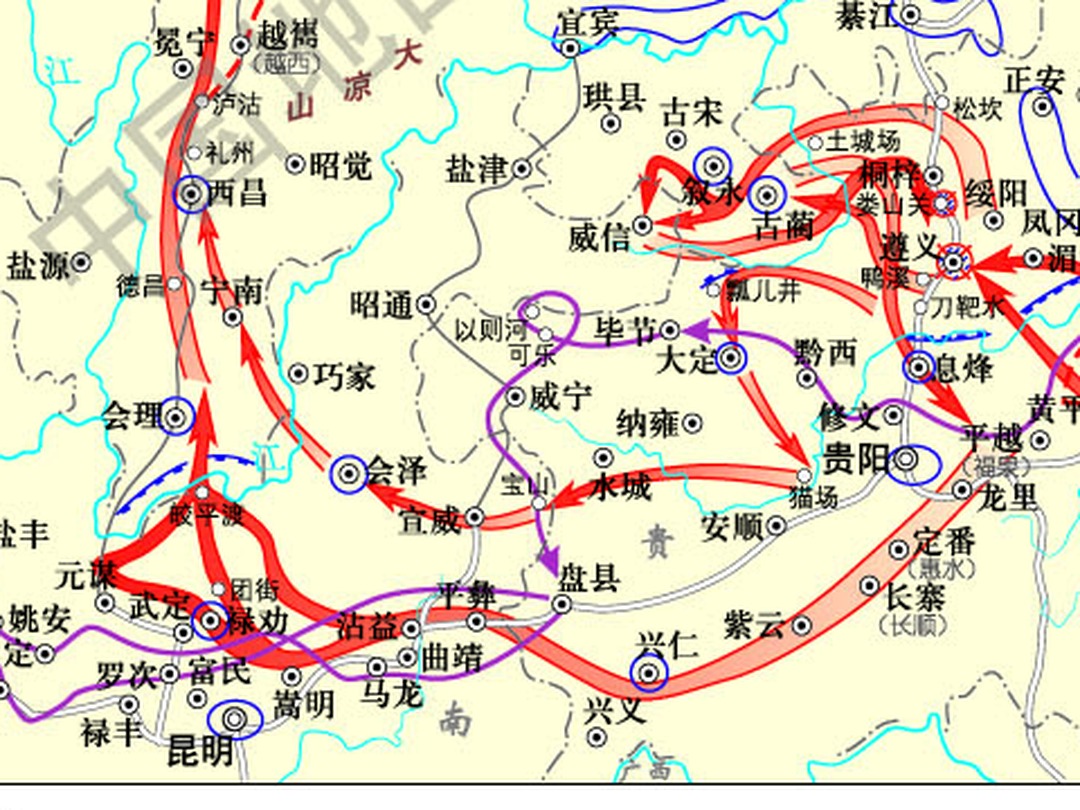 金沙江皎平渡区域官方地图放大图，可读出巧家、会泽、皎平渡、昆明、赤水、贵阳等地名